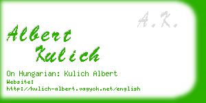 albert kulich business card